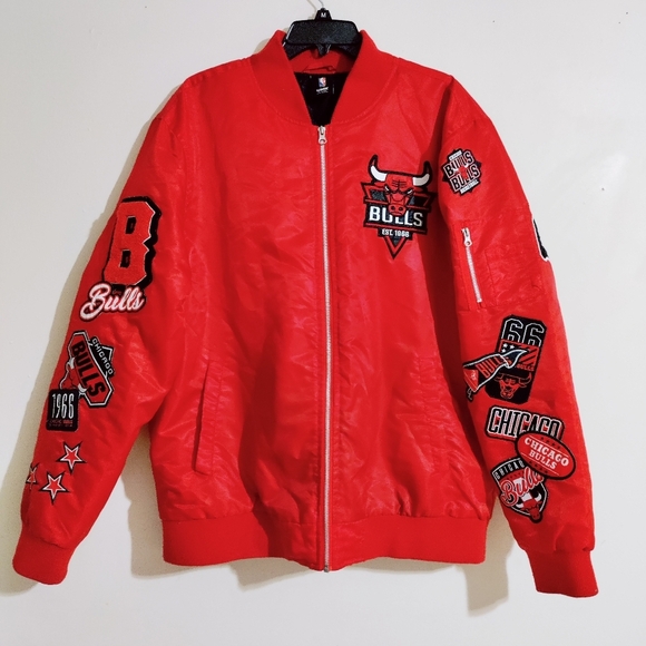 VINTAGE MENS JACKET COAT ~ CHICAGO BULLS SATIN BASKETBALL UNK ~ XLARGE - Picture 2 of 11